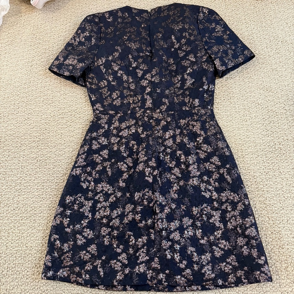 Club Monaco Brocade Navy Floral Dress
